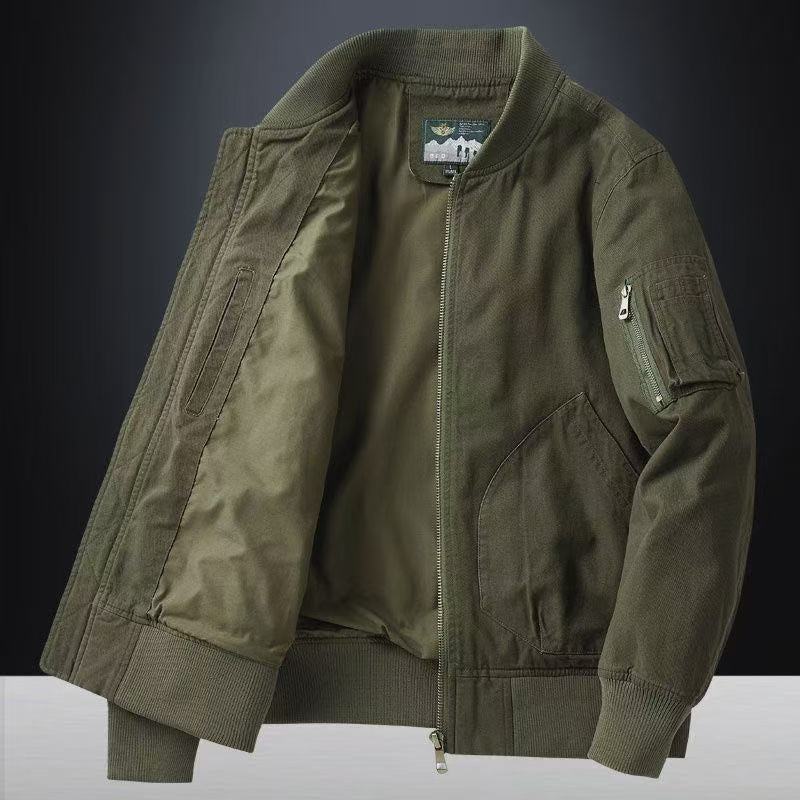 Men's Relaxed Collared Bomber Jacket