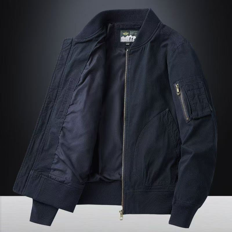 Men's Relaxed Collared Bomber Jacket