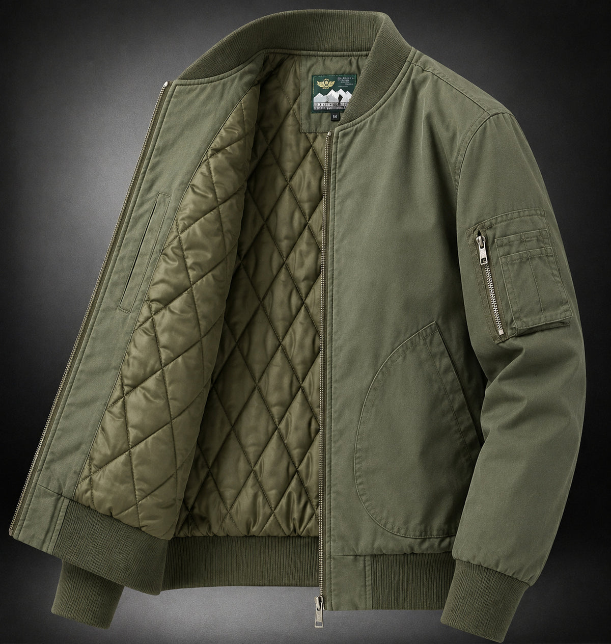 Men's Relaxed Collared Bomber Jacket