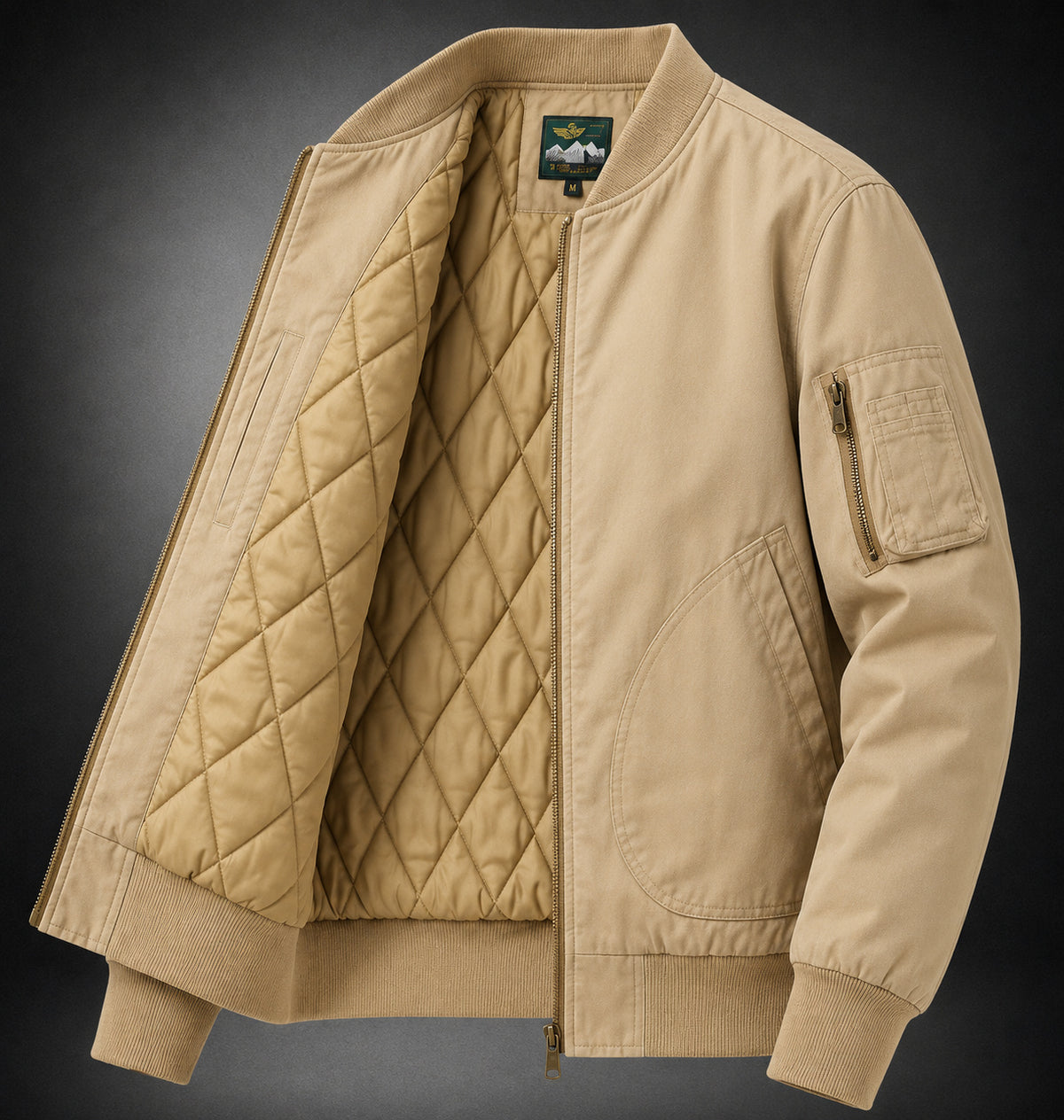 Men's Relaxed Collared Bomber Jacket