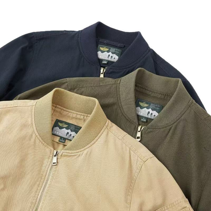 Men's Relaxed Collared Bomber Jacket