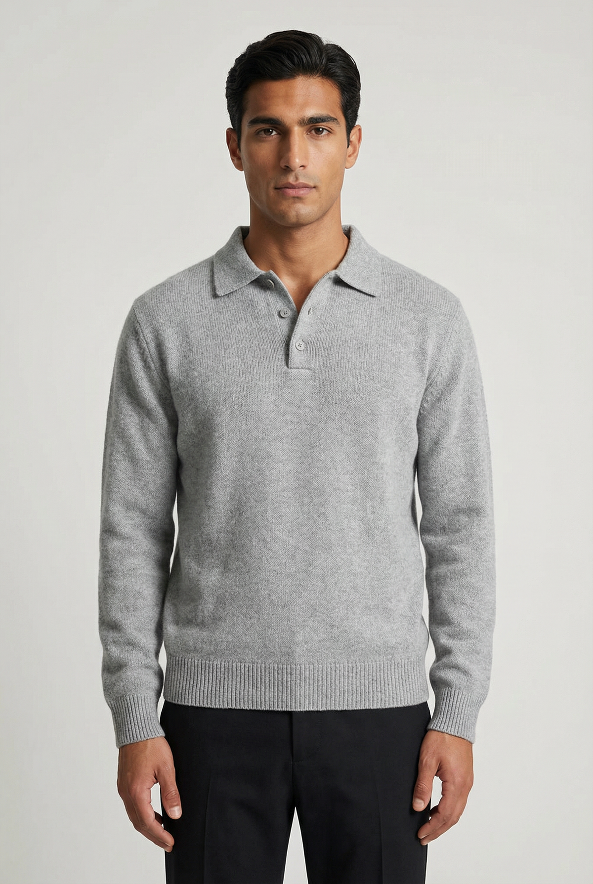 Men's Relaxed Collared Polo Jumper