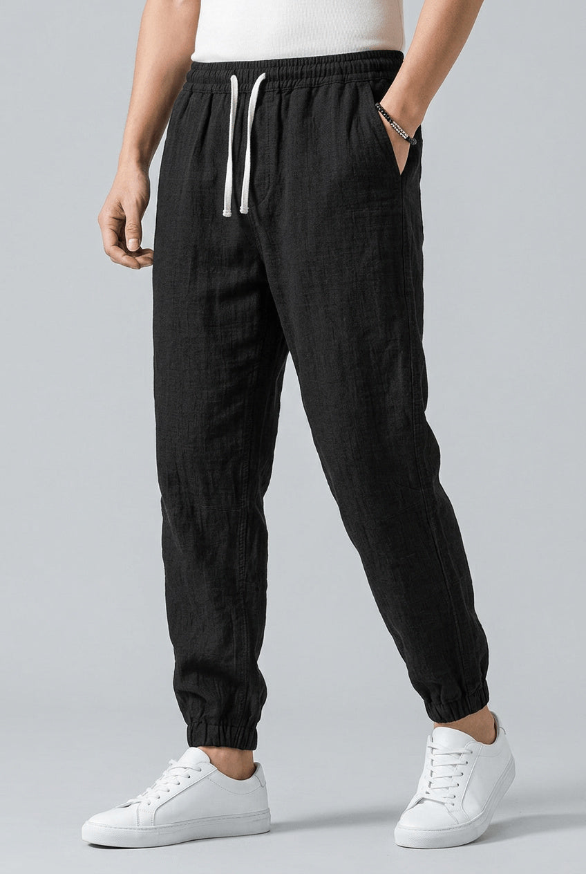 Men's Relaxed Drawstring Elasticated Waist Trousers