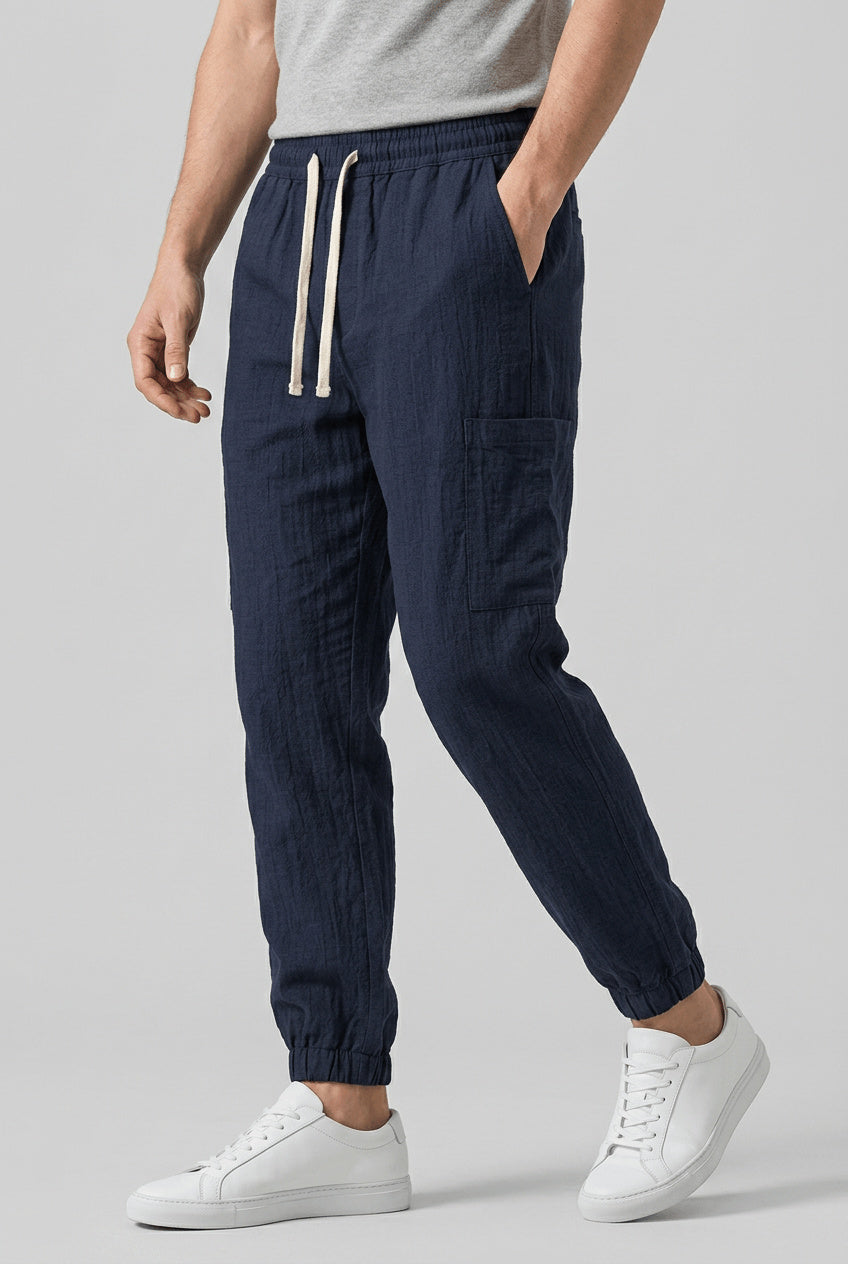 Men's Relaxed Drawstring Elasticated Waist Trousers