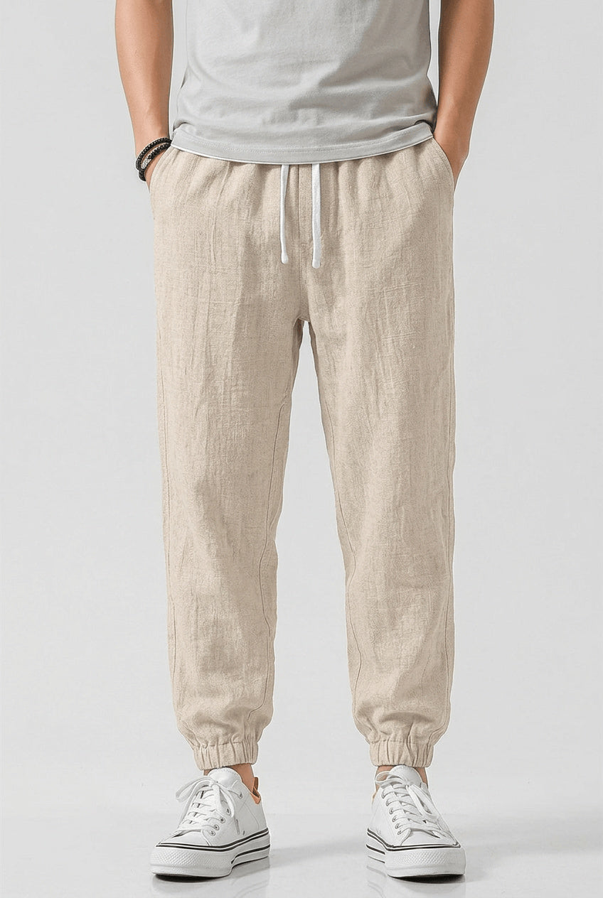 Men's Relaxed Drawstring Elasticated Waist Trousers