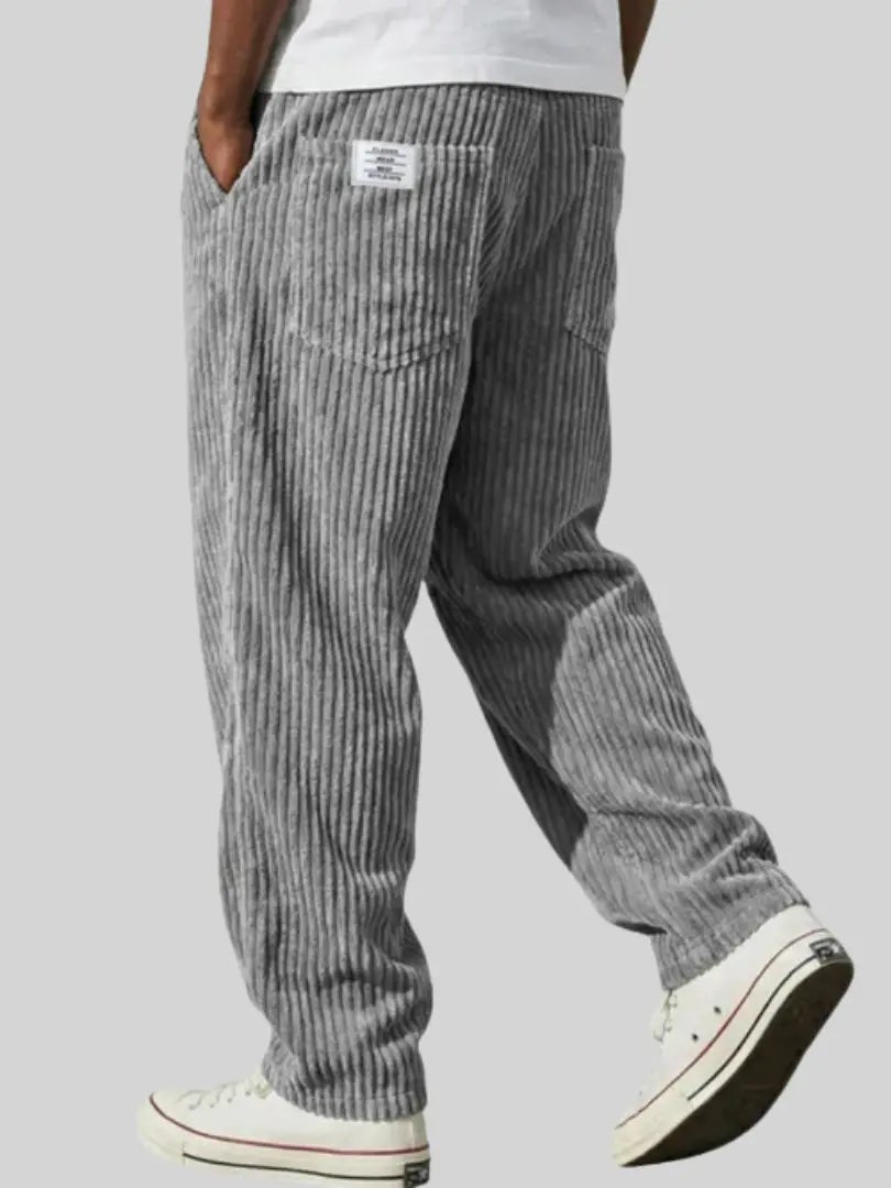 Men's Relaxed Drawstring Wide Leg Cord Trousers
