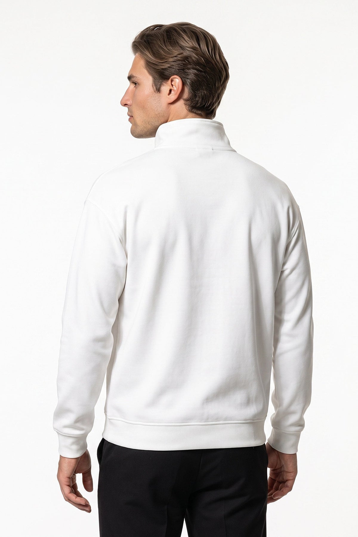 Men's Relaxed High Neck Quarter Zip Sweatshirt