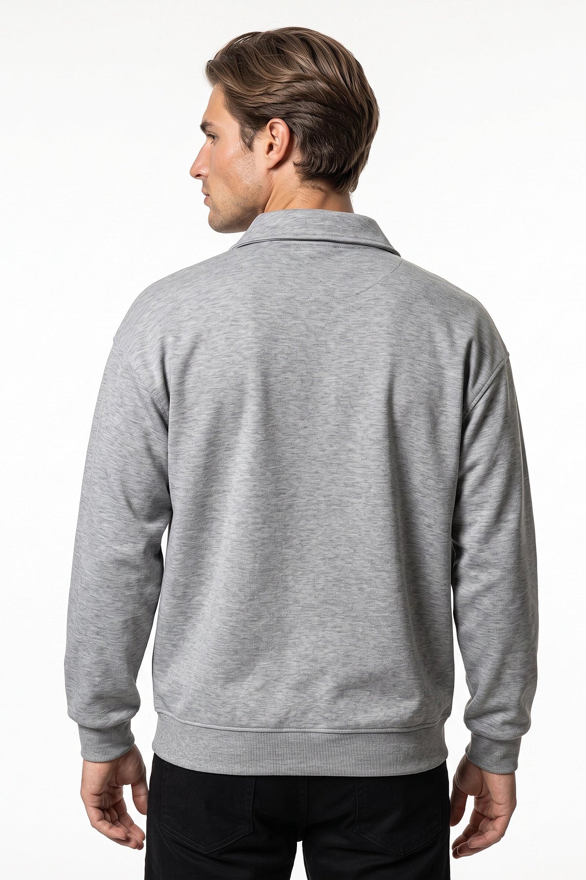 Men's Relaxed High Neck Quarter Zip Sweatshirt