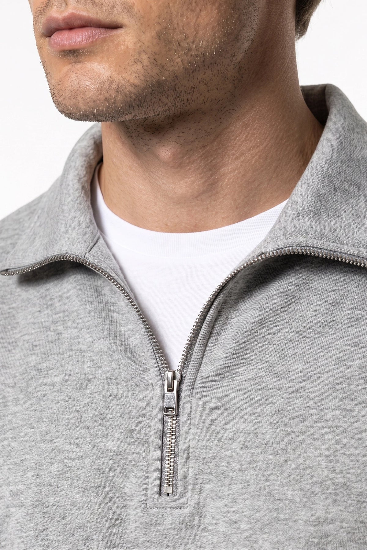Men's Relaxed High Neck Quarter Zip Sweatshirt