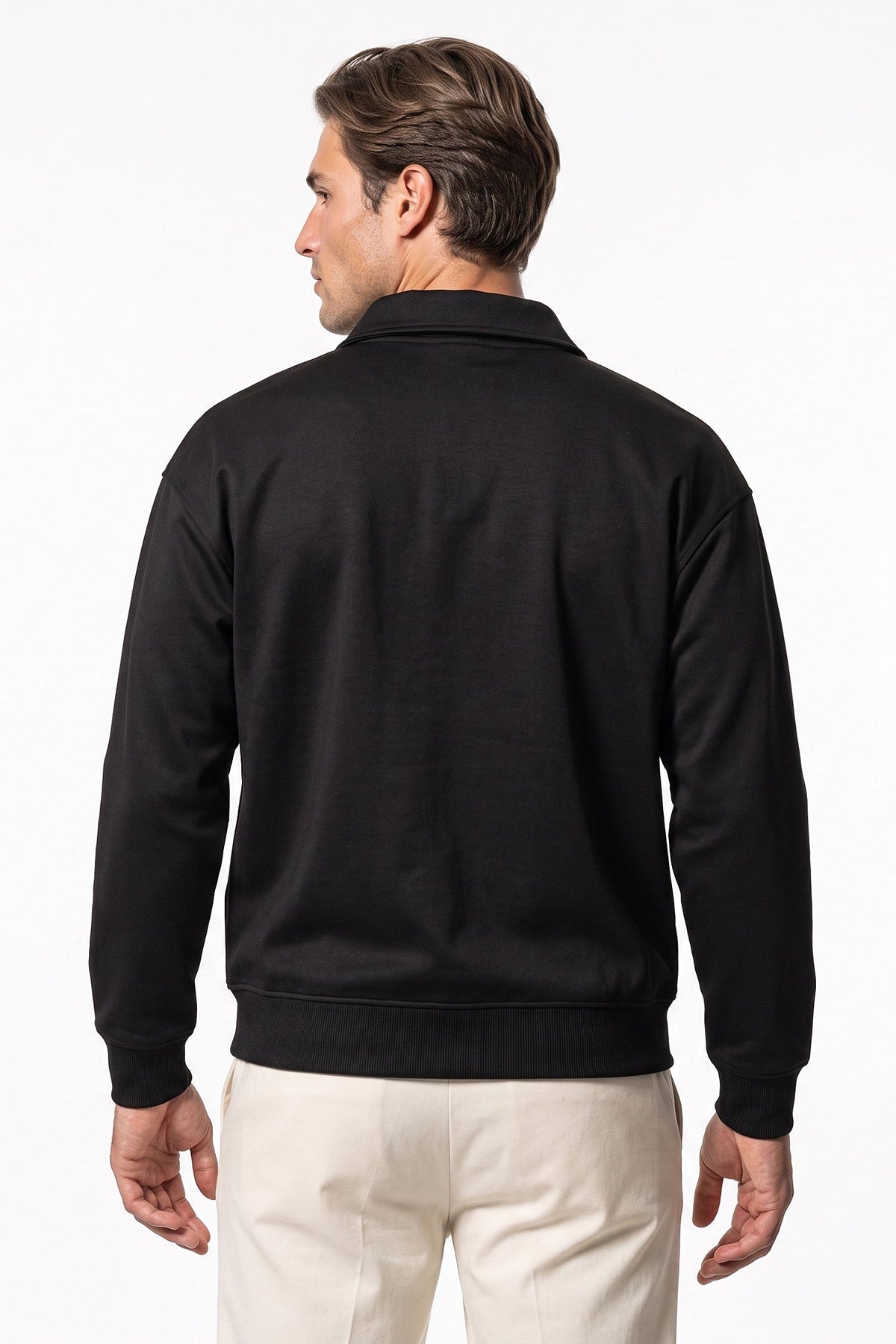 Men's Relaxed High Neck Quarter Zip Sweatshirt