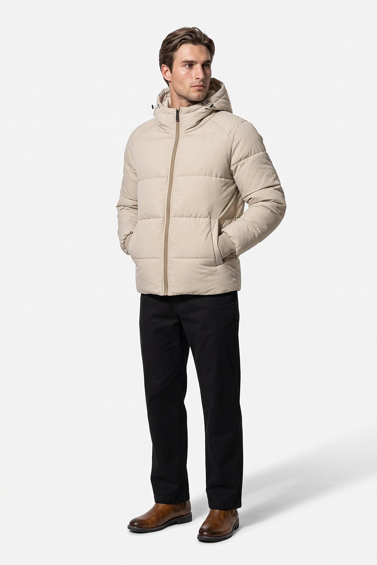 Men's Relaxed Hooded Puffer Jacket