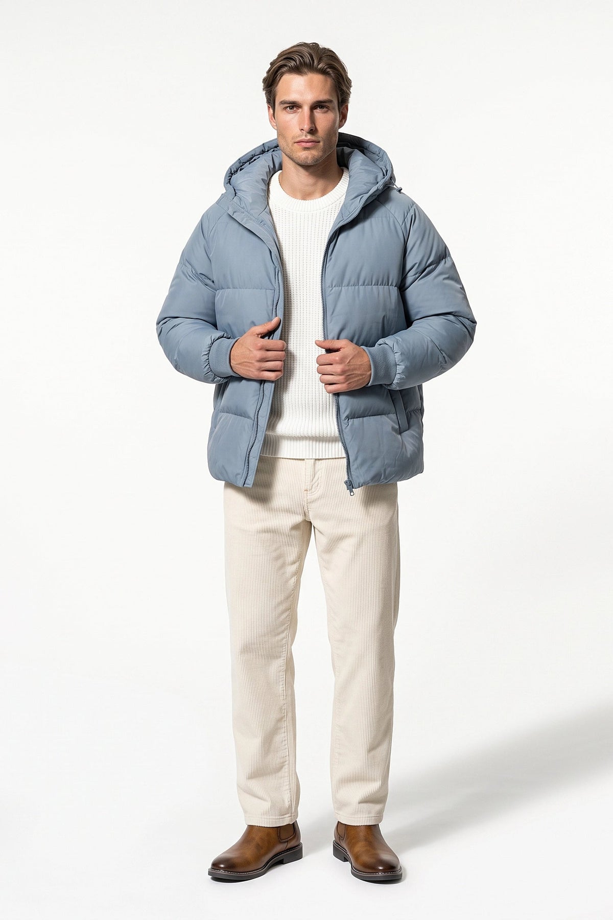 Men's Relaxed Hooded Puffer Jacket