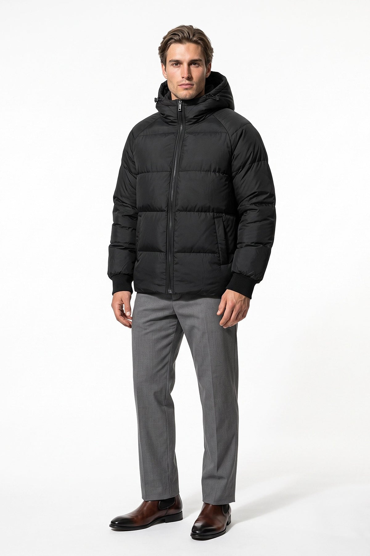 Men's Relaxed Hooded Puffer Jacket