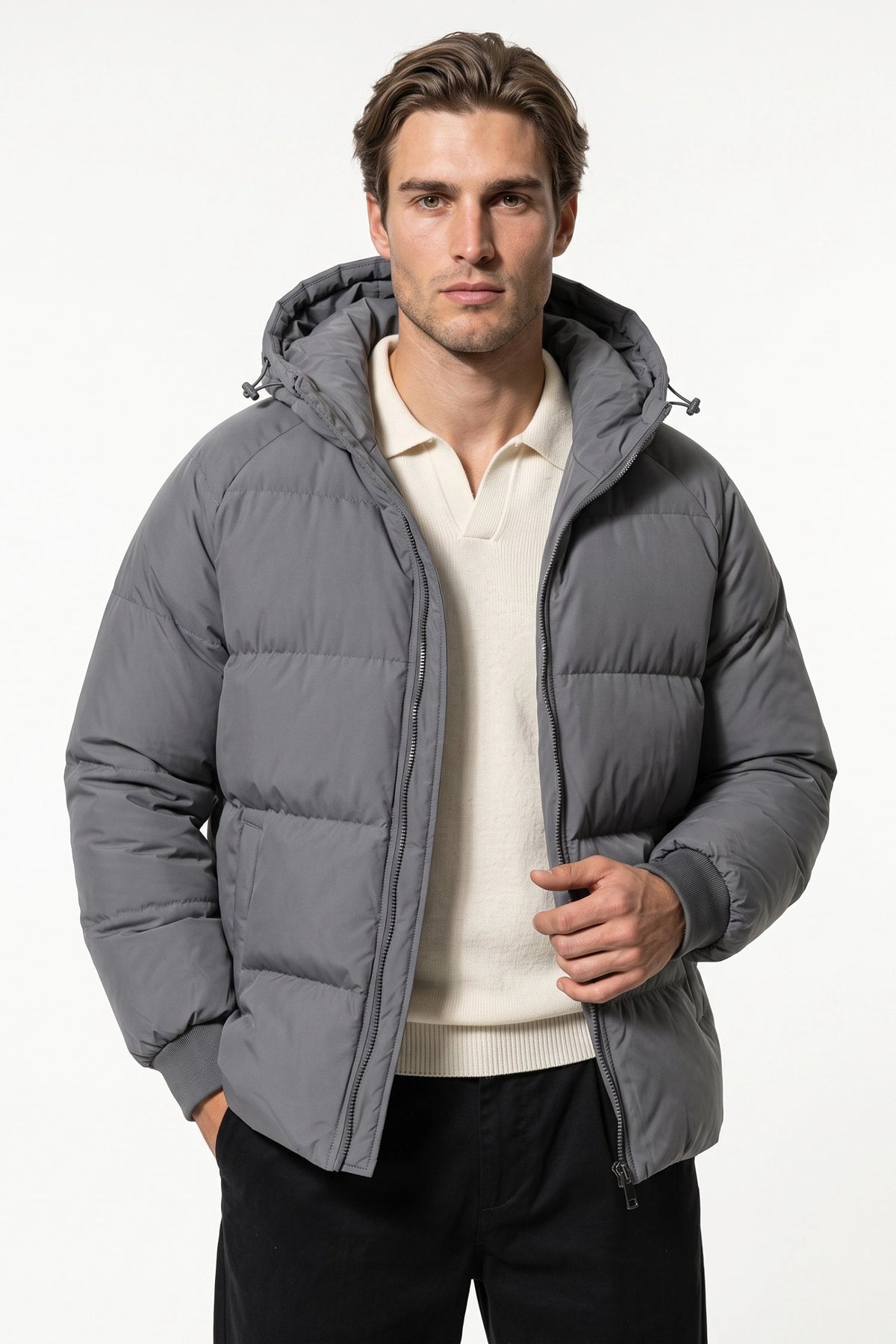 Men's Relaxed Hooded Puffer Jacket