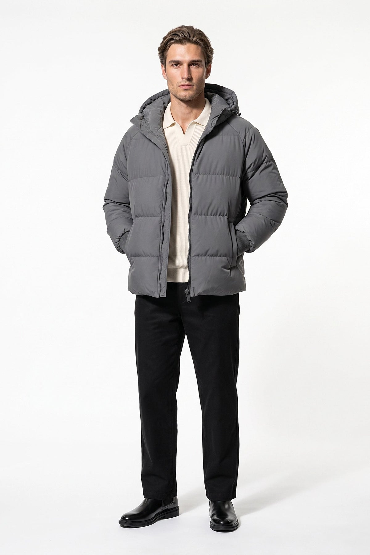 Men's Relaxed Hooded Puffer Jacket