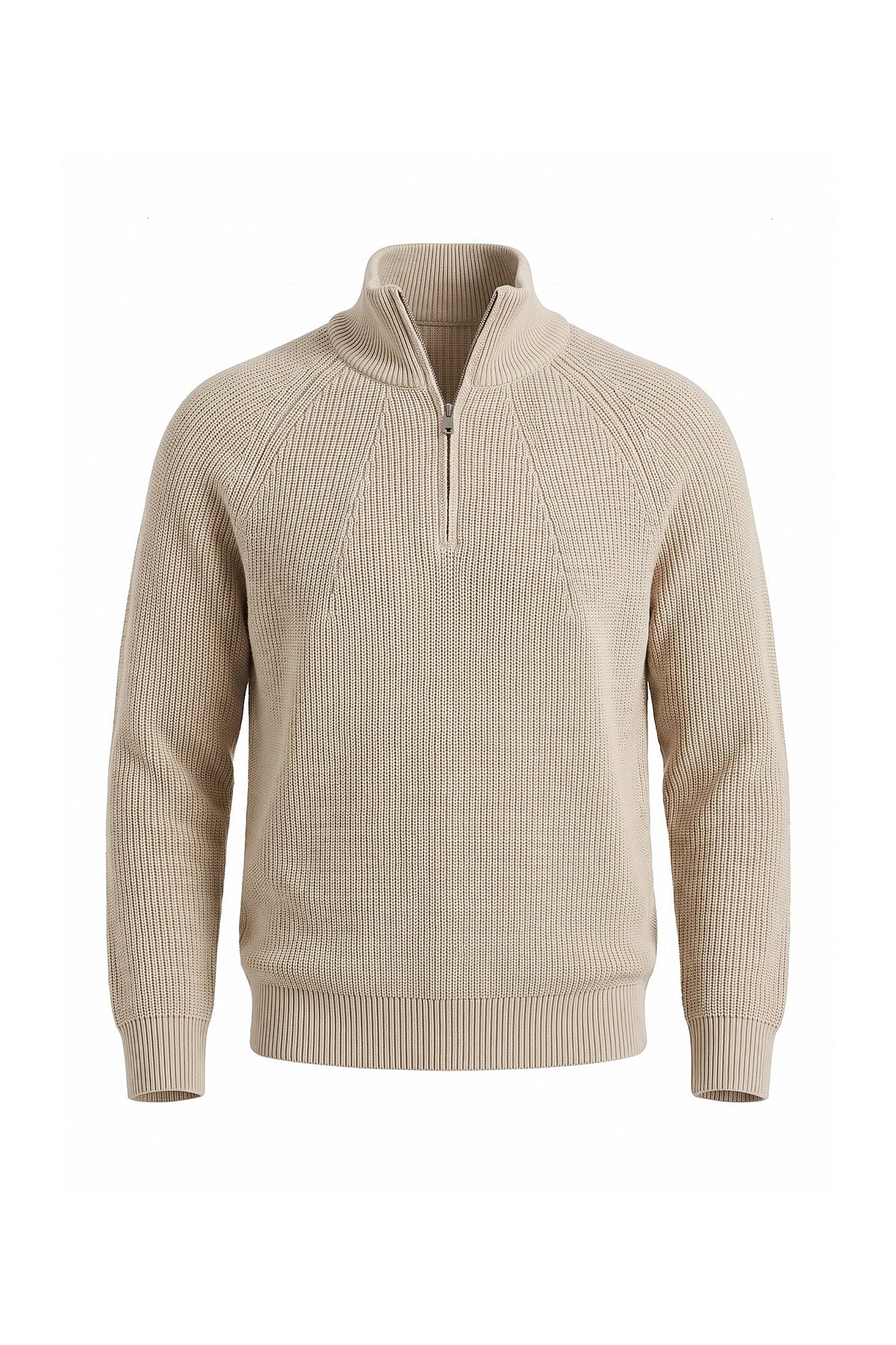 Men's Relaxed Ribbed Quarter Zip Jumper