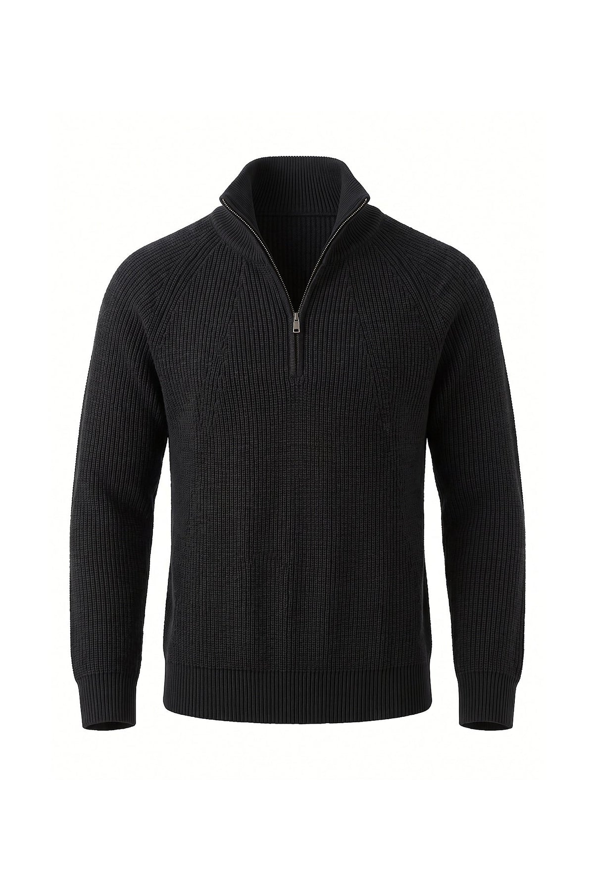 Men's Relaxed Ribbed Quarter Zip Jumper