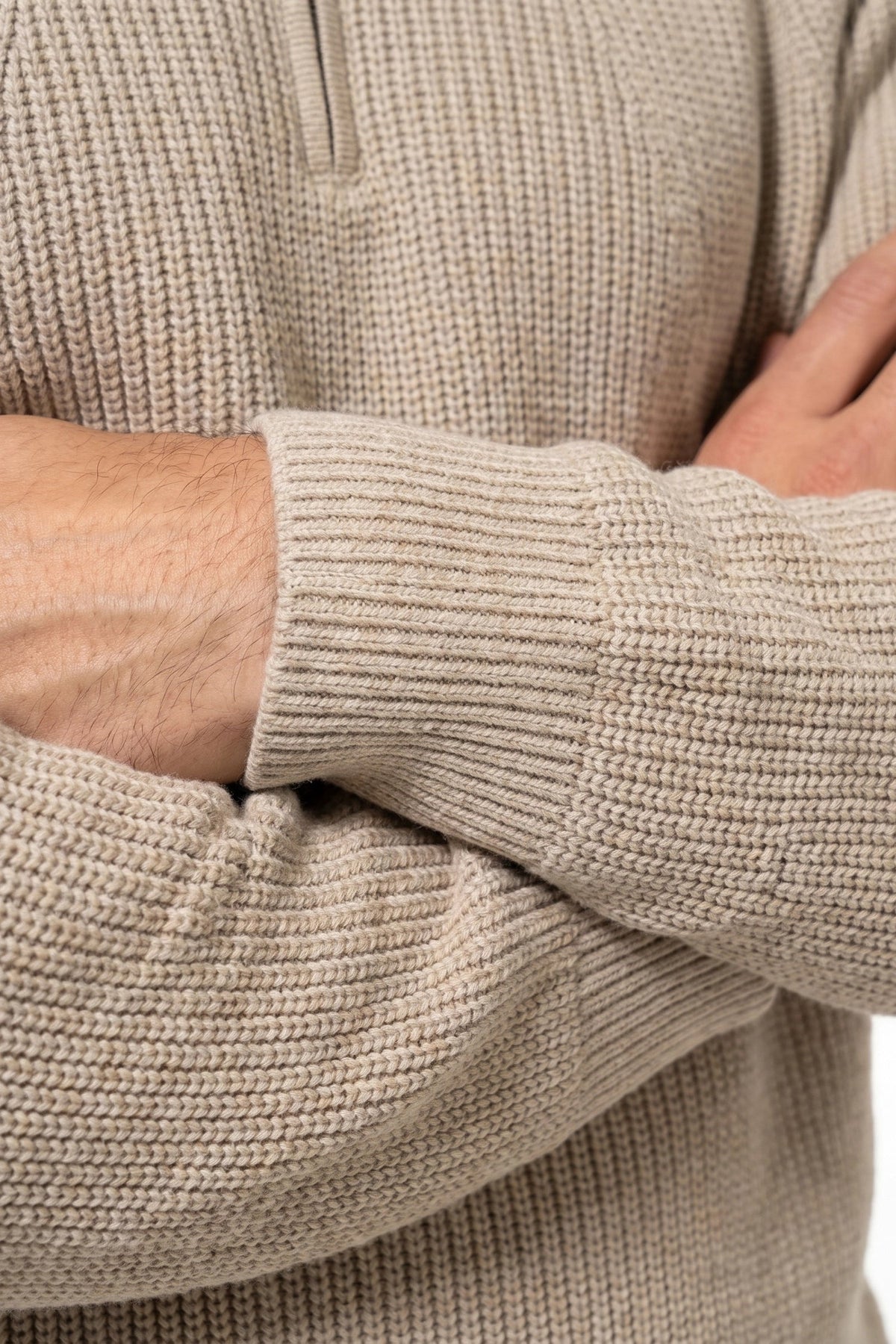 Men's Relaxed Ribbed Quarter Zip Jumper