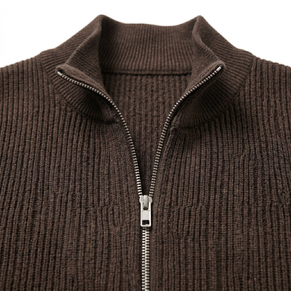 Men's Ribbed Knit Zip-Up Cardigan