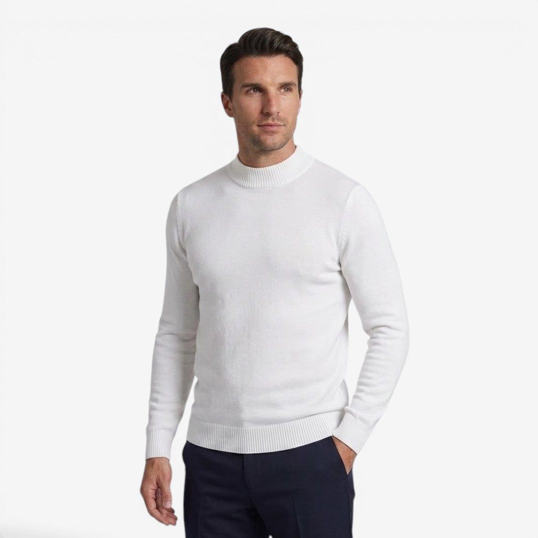 Men's Ribbed Mock Neck Jumper
