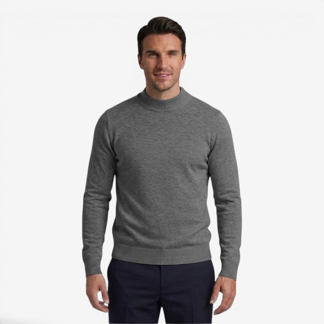 Men's Ribbed Mock Neck Jumper