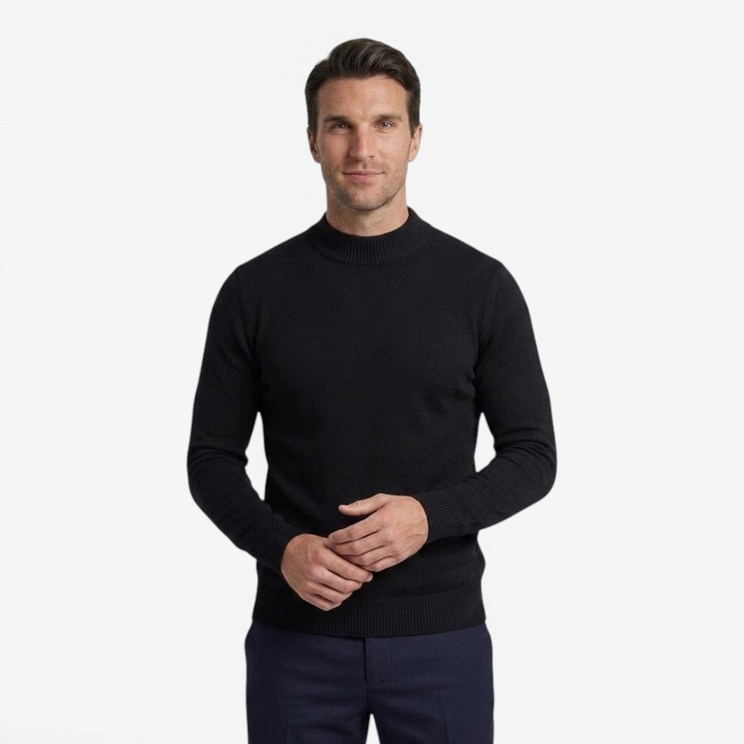 Men's Ribbed Mock Neck Jumper