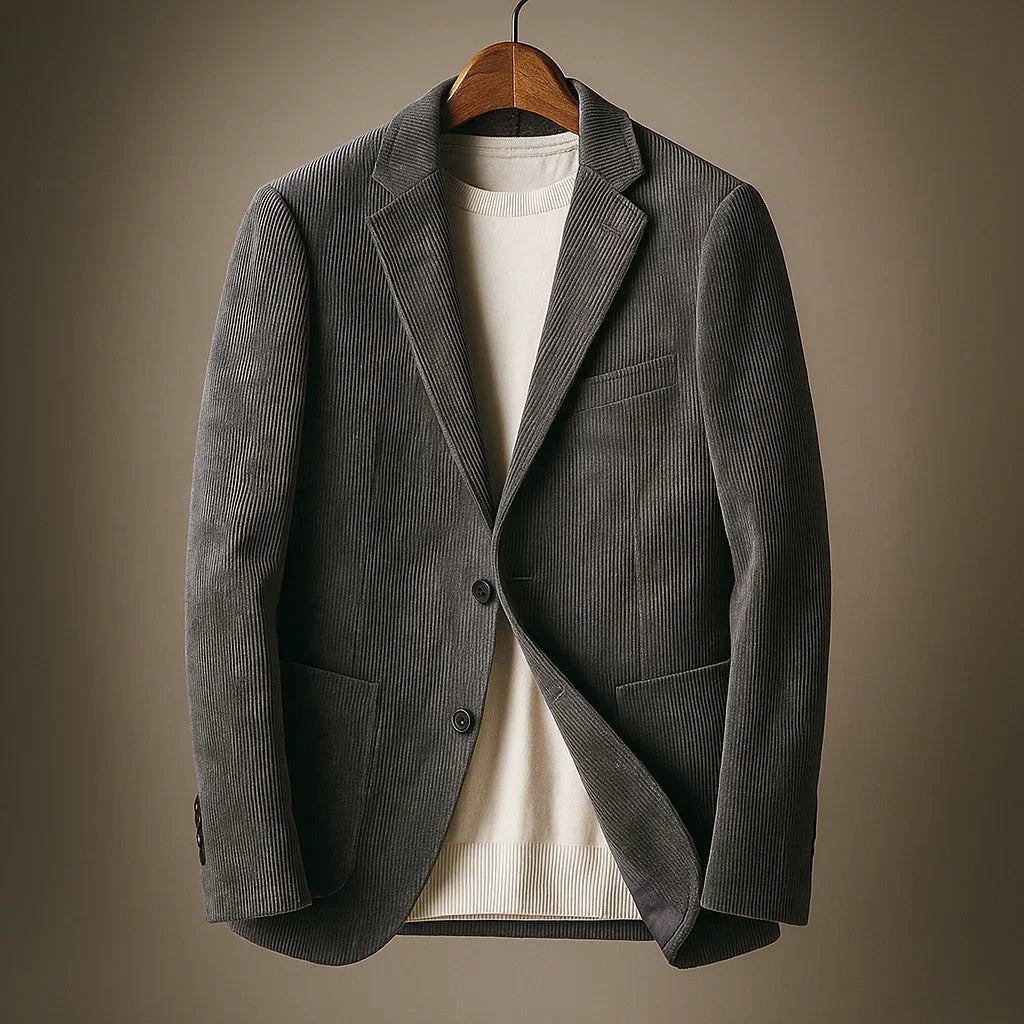 Men's Single Breasted Tailored Corduroy Blazer