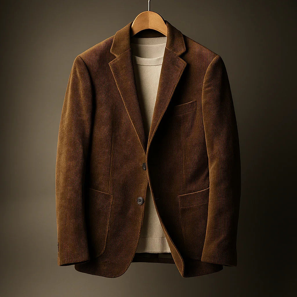 Men's Single Breasted Tailored Corduroy Blazer