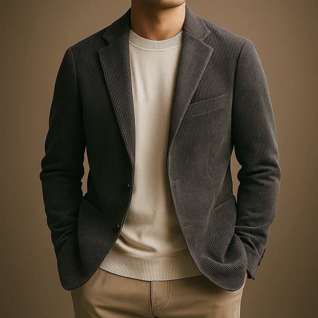 Men's Single Breasted Tailored Corduroy Blazer