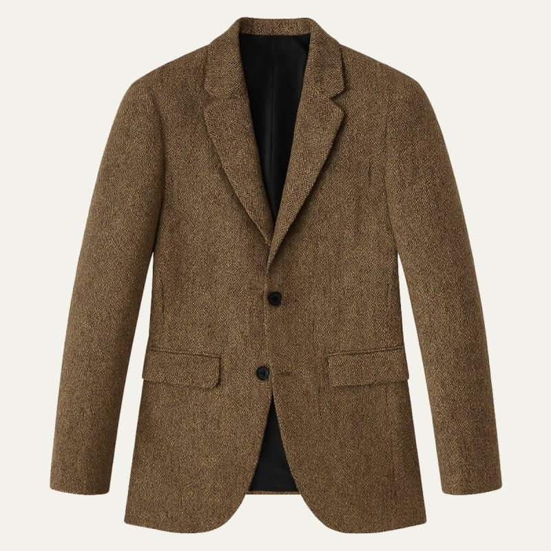 Men's Slim Wool Blend Herringbone Blazer