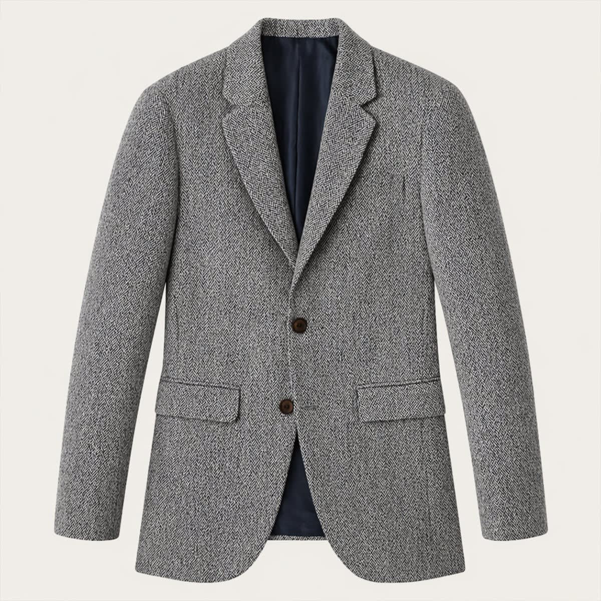 Men's Slim Wool Blend Herringbone Blazer