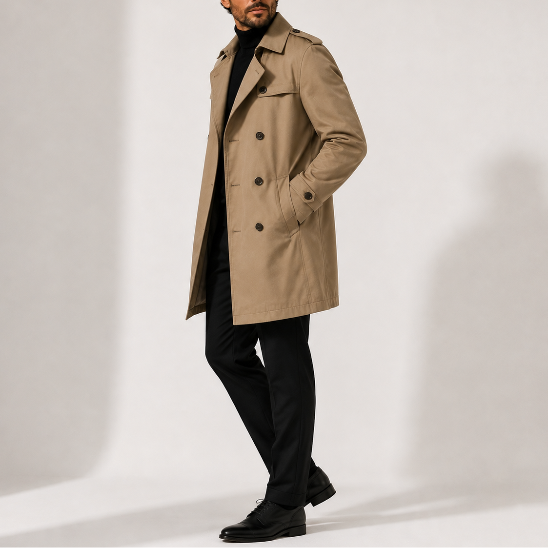 Men's Twill Trench Coat