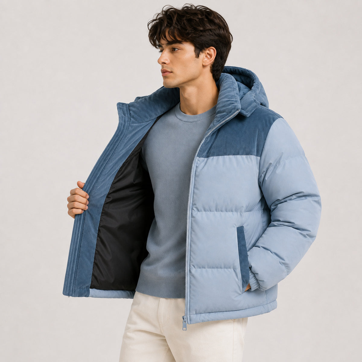 Men's Windproof Hooded Puffer Jacket