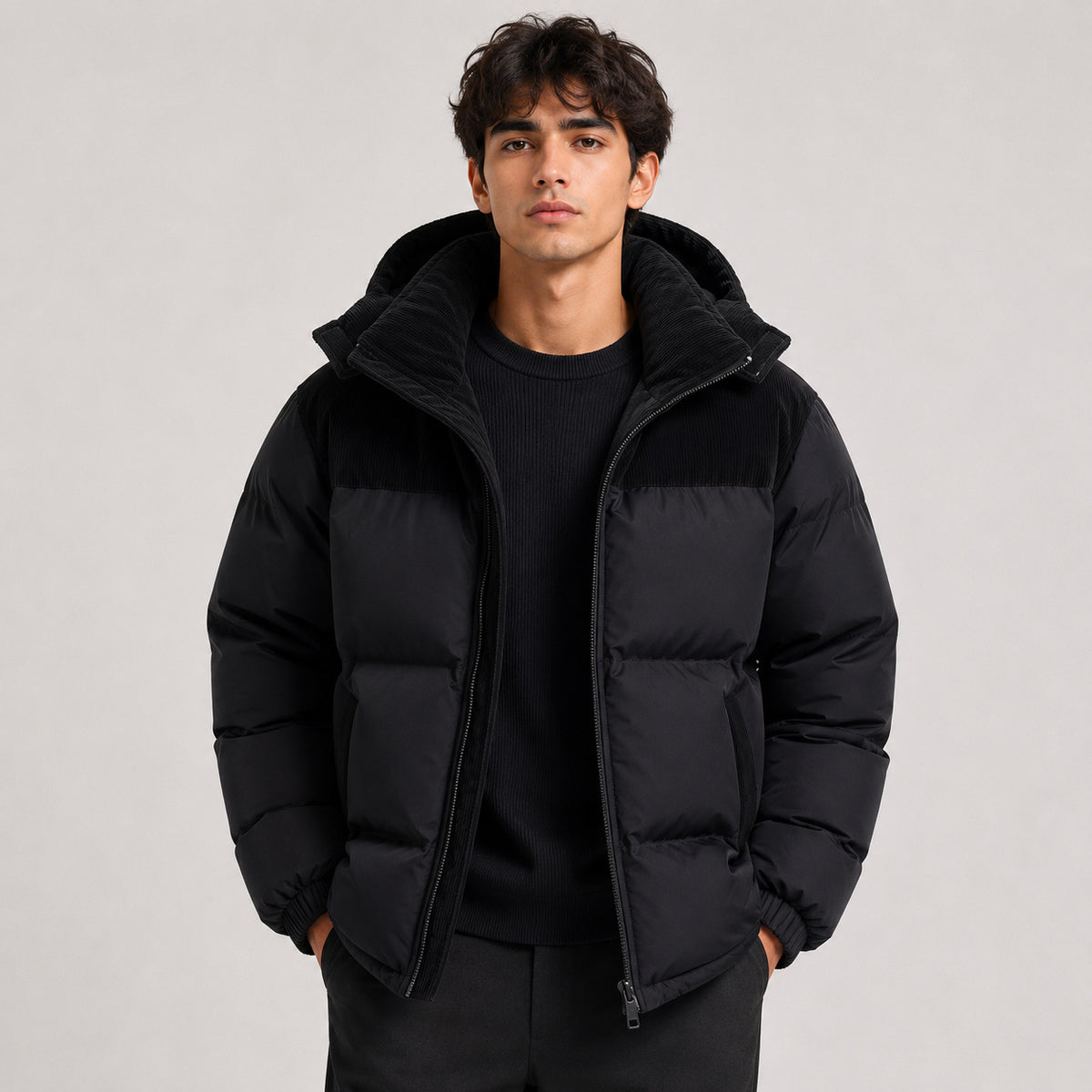 Men's Windproof Hooded Puffer Jacket