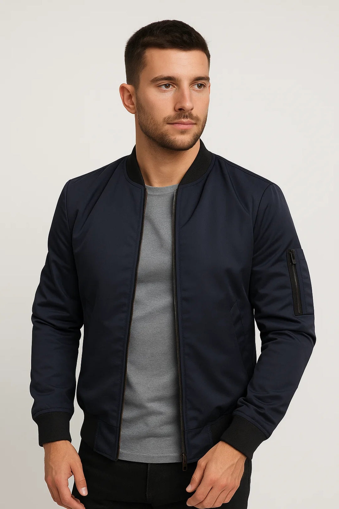 Men's Zip-Up Bomber Jacket