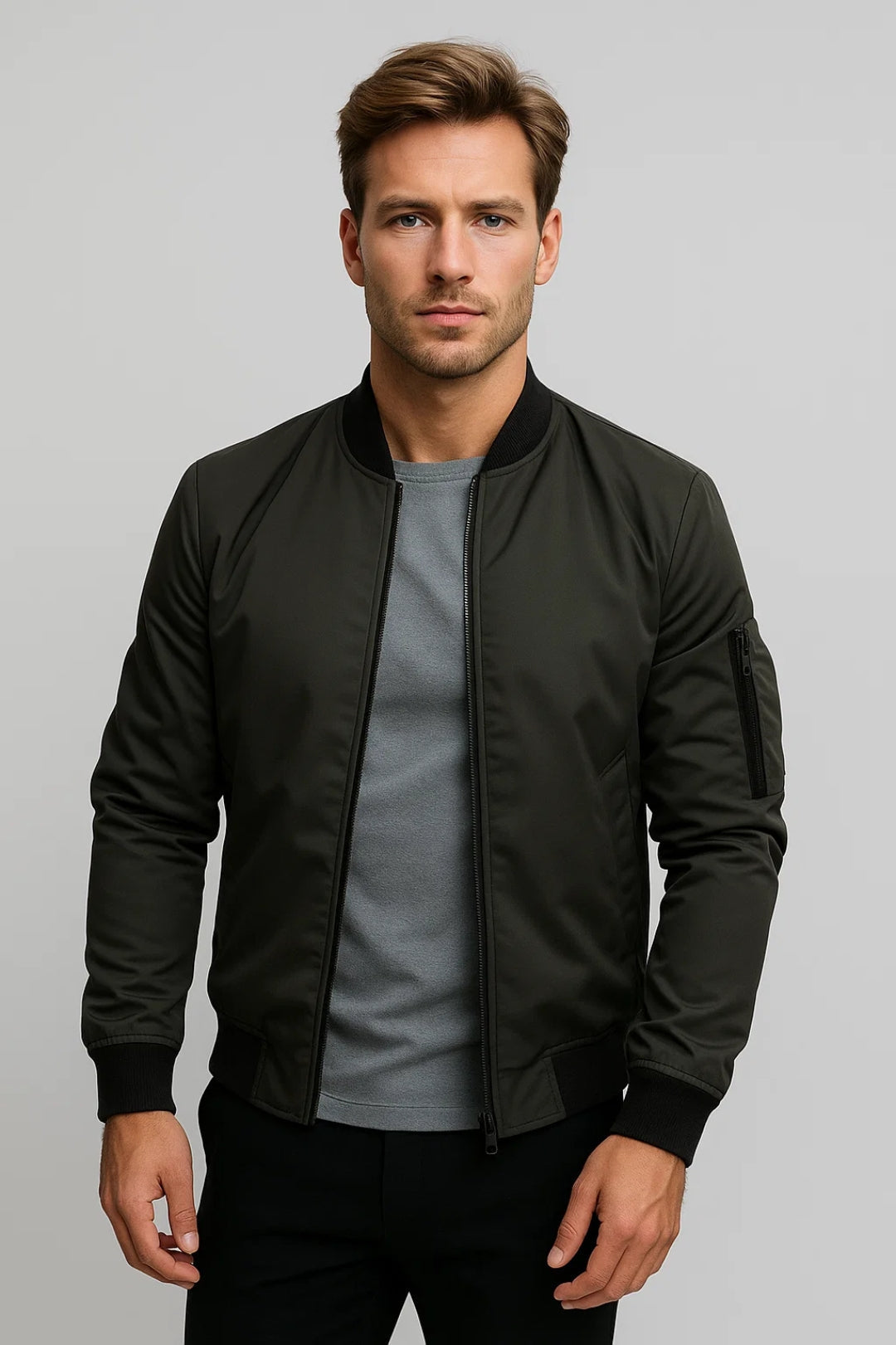 Men's Zip-Up Bomber Jacket