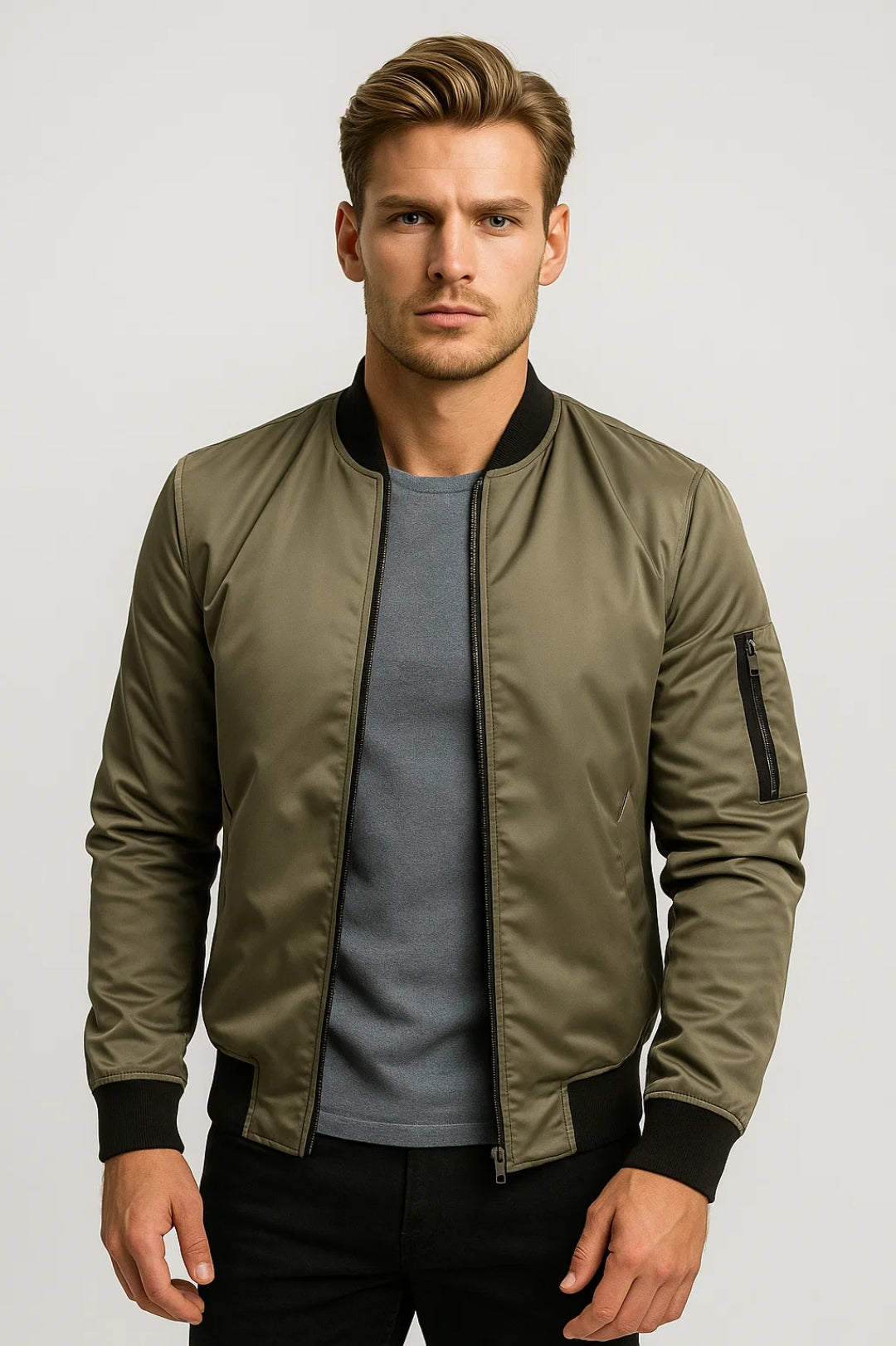 Men's Zip-Up Bomber Jacket