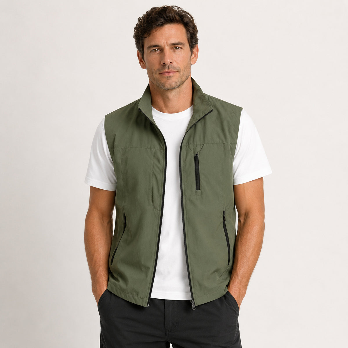 Men's Zip-Up Gilet Utility Vest