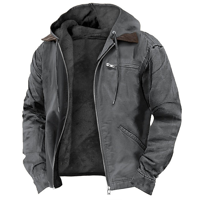 Men's Zip-Up Hooded Jacket