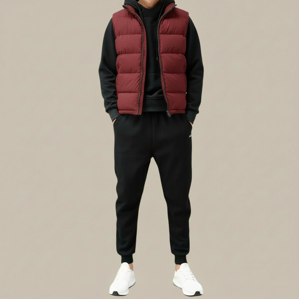 Men's Zip-Up Quilted Padded Gilet