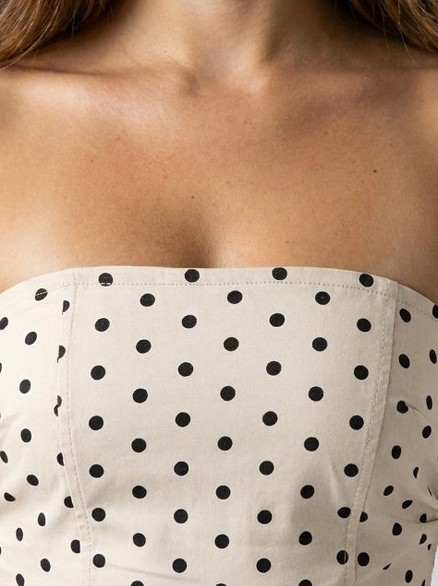 Polka Dot Wedding Guest A-Line Maxi Dress