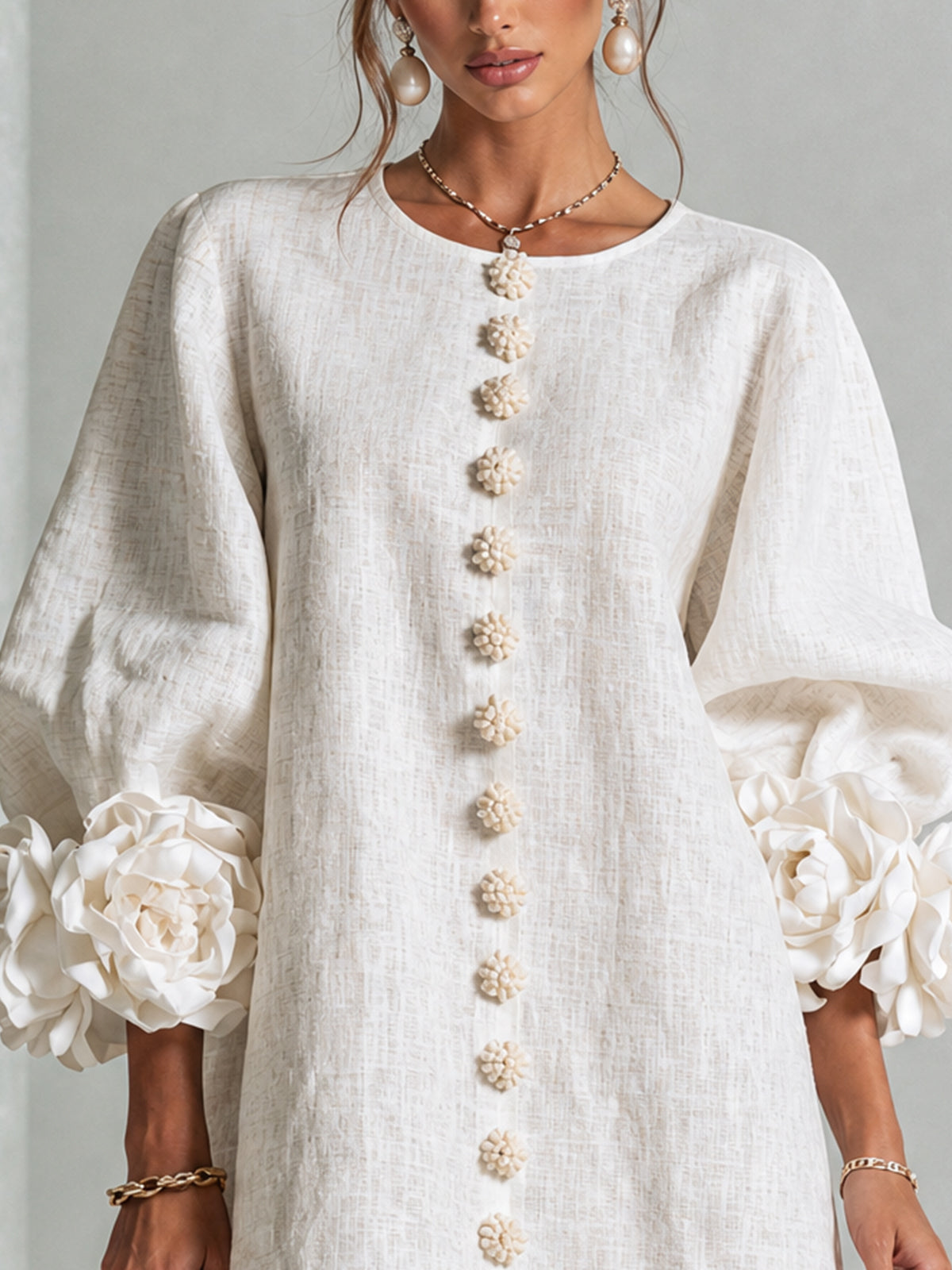 Relaxed Long Sleeve Mini Shift Dress