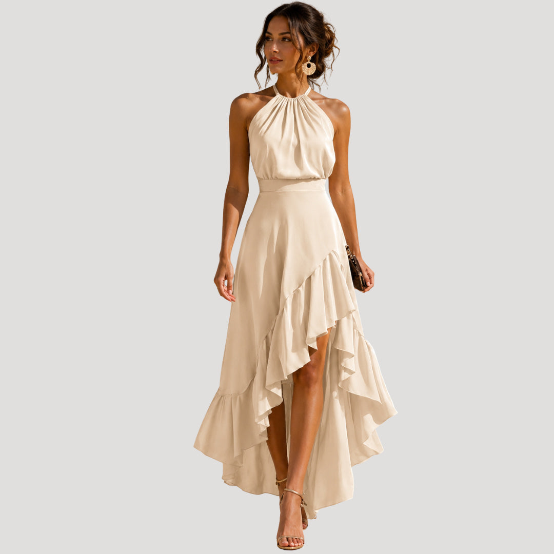 Sleeveless Halter Neck Maxi Dress
