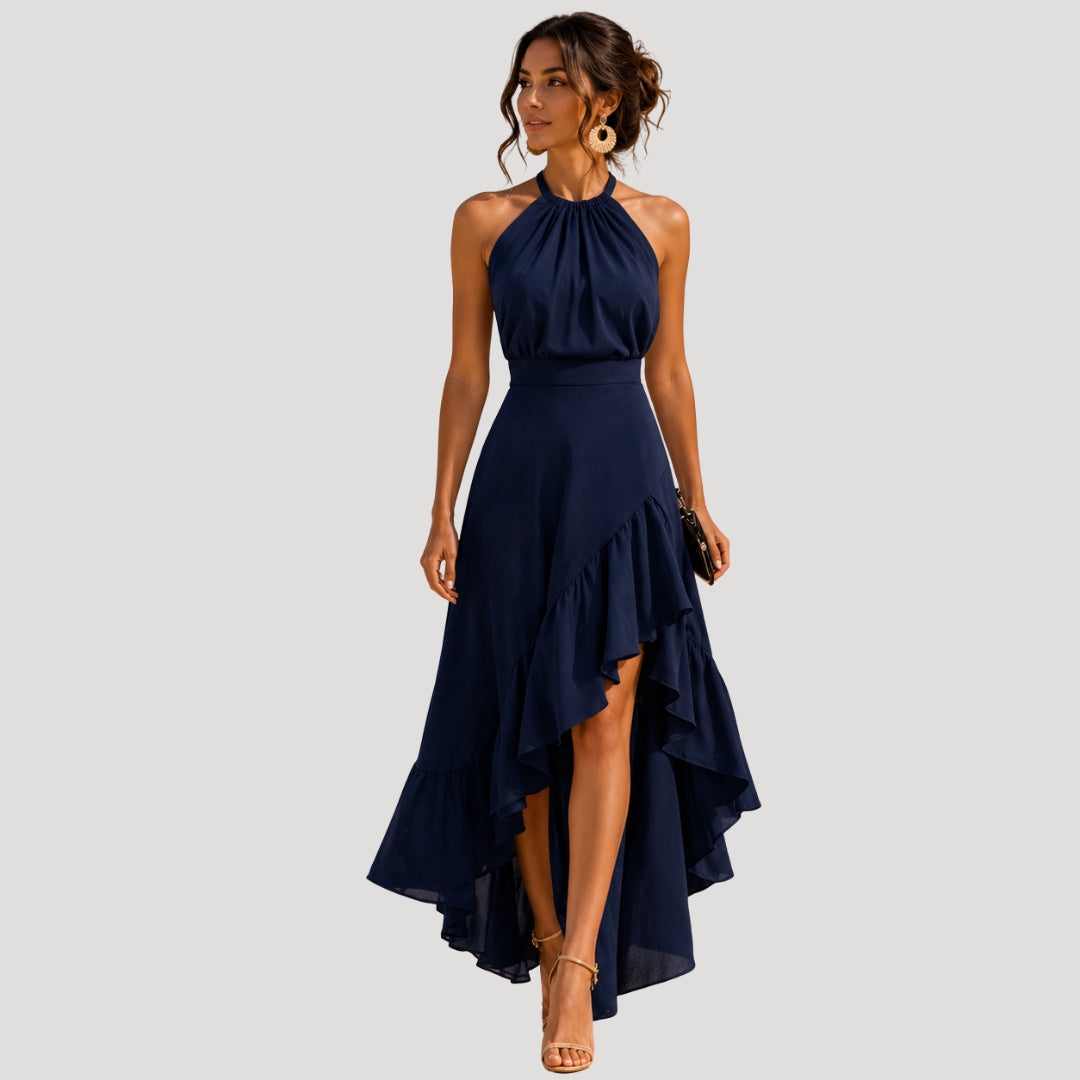 Sleeveless Halter Neck Maxi Dress