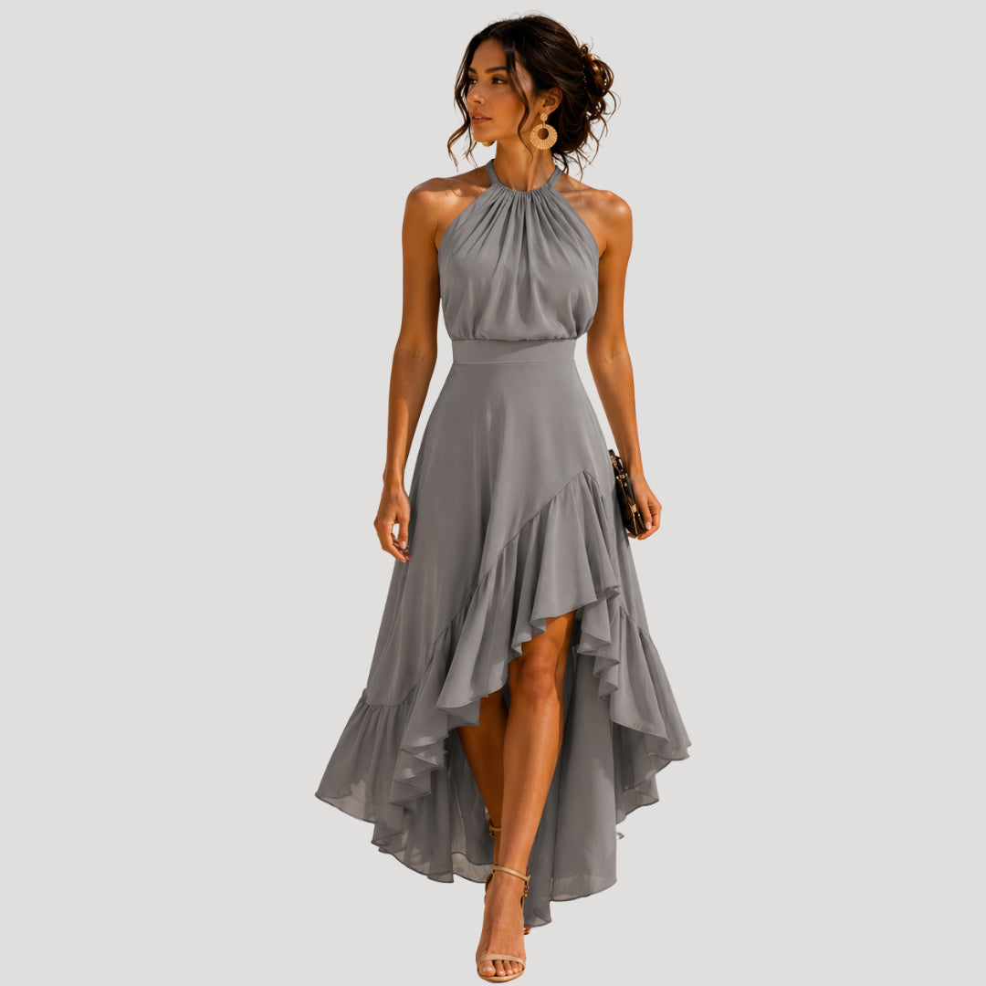 Sleeveless Halter Neck Maxi Dress