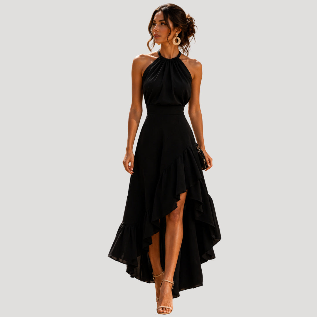 Sleeveless Halter Neck Maxi Dress