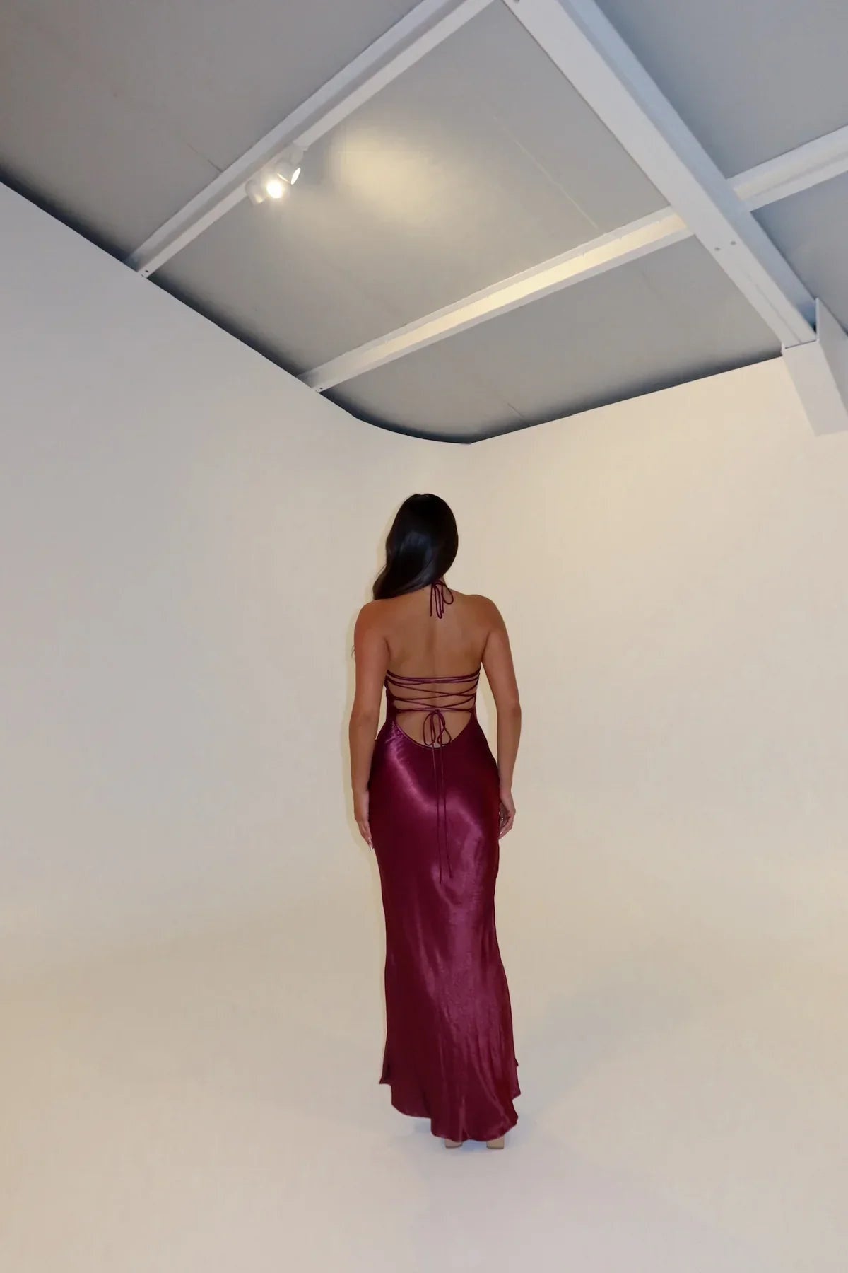 Sleeveless Sweetheart Neck Satin Maxi Dress