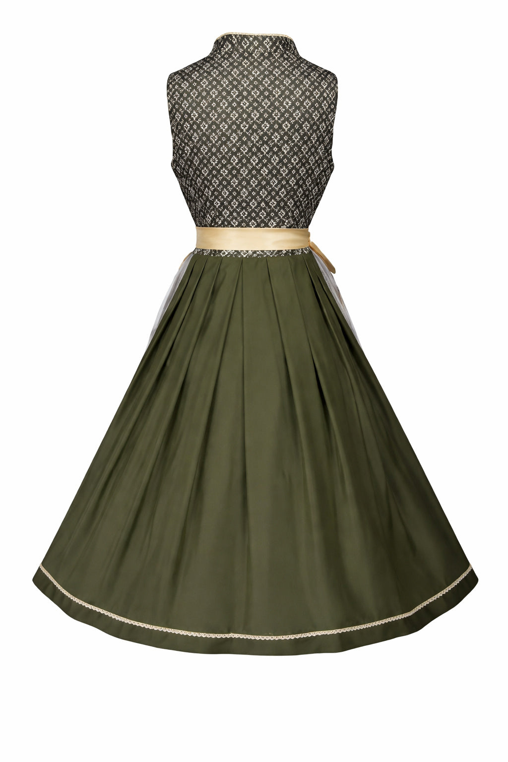 Square Neck Lace-Up Embroidered Dress