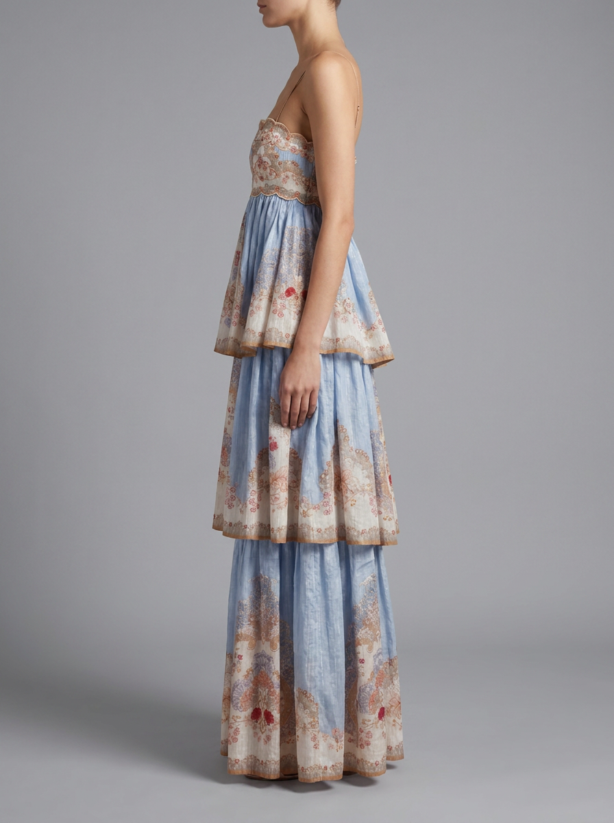 Strappy Floral Tiered Maxi Dress