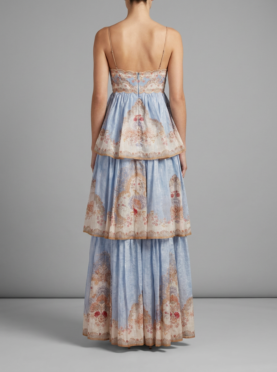 Strappy Floral Tiered Maxi Dress